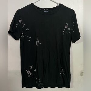 🌸3/$10)Splendid Black Floral Women's Top